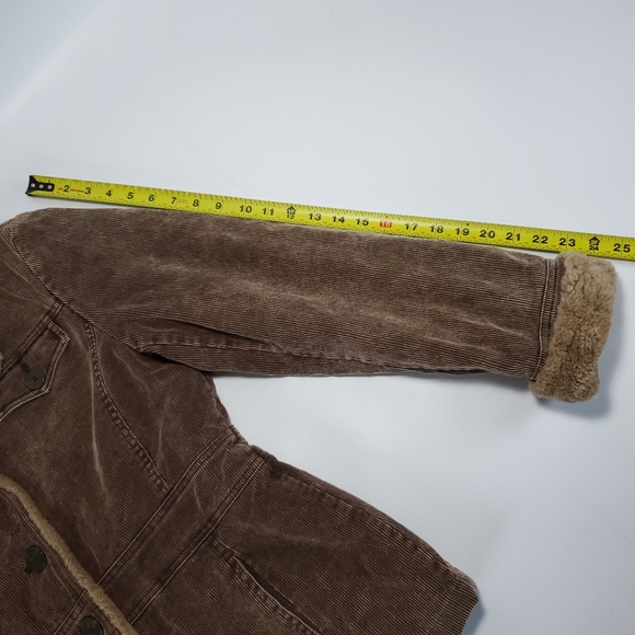 Vintage Y2K Esprit Brown Corduroy Faux Fur Trimmed Jacket w/ Quilted Interior - Picture 11 of 12